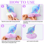 Loghohu 9PCS Mermaid Theme Party Decorations | 3D Honeycomb Centerpieces for Under-the-Sea Parties