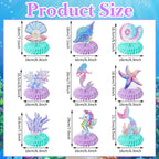 Loghohu 9PCS Mermaid Theme Party Decorations | 3D Honeycomb Centerpieces for Under-the-Sea Parties