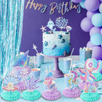 Loghohu 9PCS Mermaid Theme Party Decorations | 3D Honeycomb Centerpieces for Under-the-Sea Parties