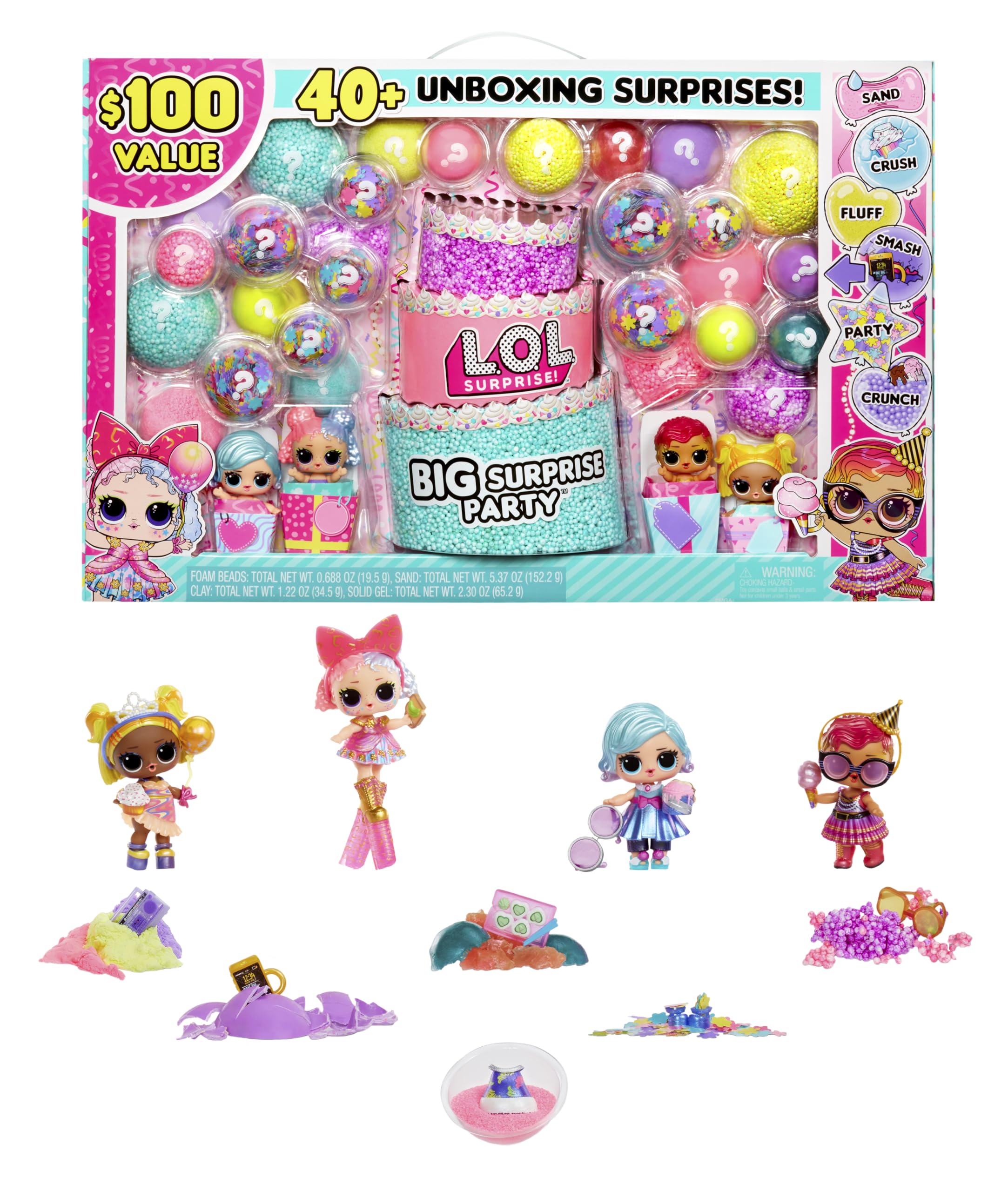 L.O.L. Surprise! Big Party – 4 Dolls, 40+ Surprises, 6 Unboxings
