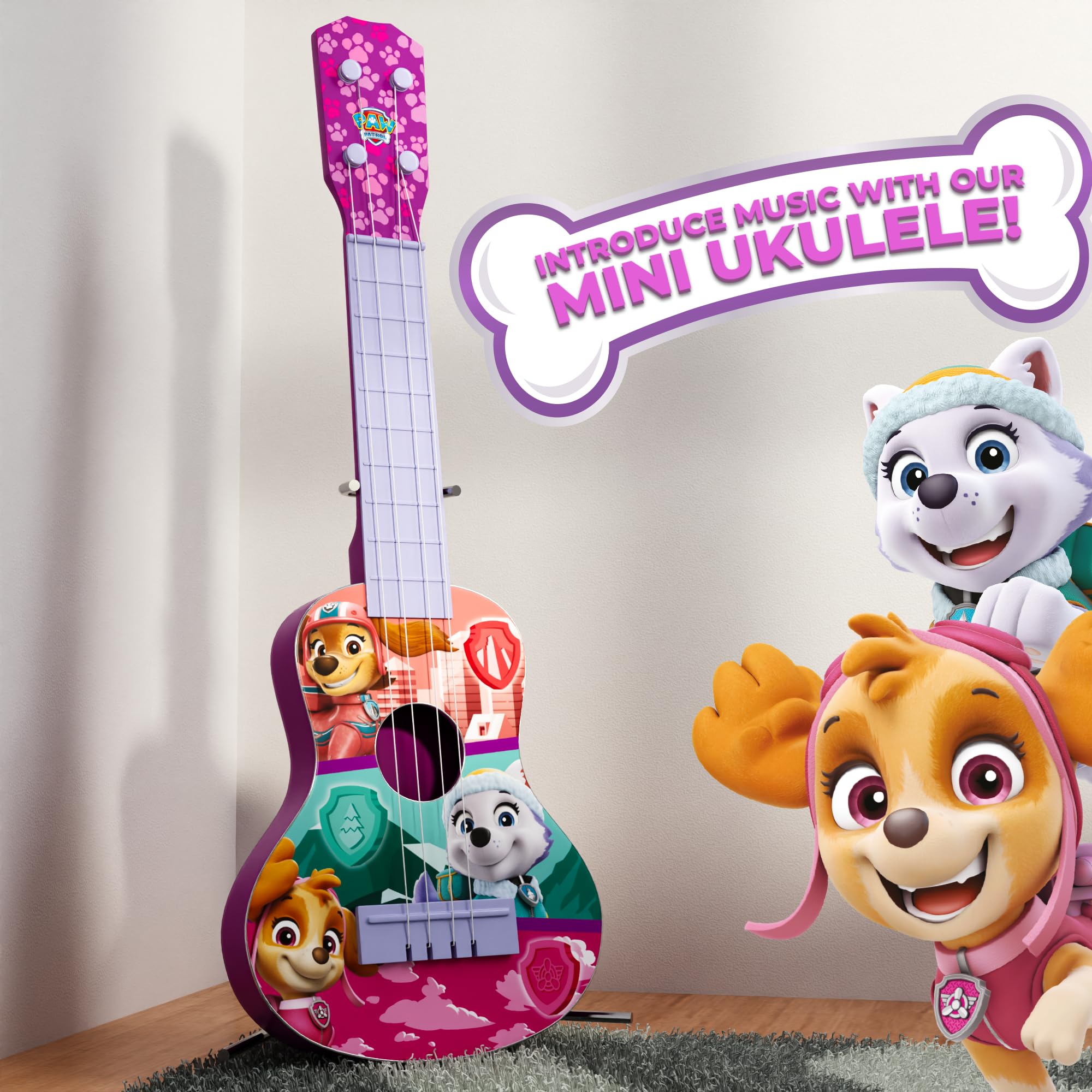 Lollipop Paw Patrol Party Ukulele – Beginner 4-String Mini Guitar for Toddlers