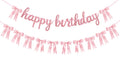 Lomantank 2 Strings Coquette Pink Bow Garland & Glitter Birthday Banner