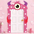 Lonfliness Valentines Monster Door Banner – Pink Monster Porch Decor for Indoor and Outdoor Valentines Day