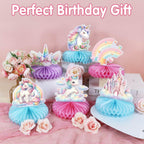 Lopeastar 9-Piece Unicorn Birthday Centerpieces – Rainbow Pastel Table Decorations