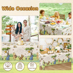 Lopeastar 3Pcs Classic Winnie Bear Tablecloths - Neutral 54x108in Disposable Pooh Baby Shower Decor
