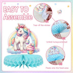 Lopeastar 9-Piece Unicorn Birthday Centerpieces – Rainbow Pastel Table Decorations