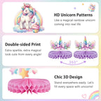 Lopeastar 9-Piece Unicorn Birthday Centerpieces – Rainbow Pastel Table Decorations