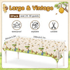 Lopeastar 3Pcs Classic Winnie Bear Tablecloths - Neutral 54x108in Disposable Pooh Baby Shower Decor