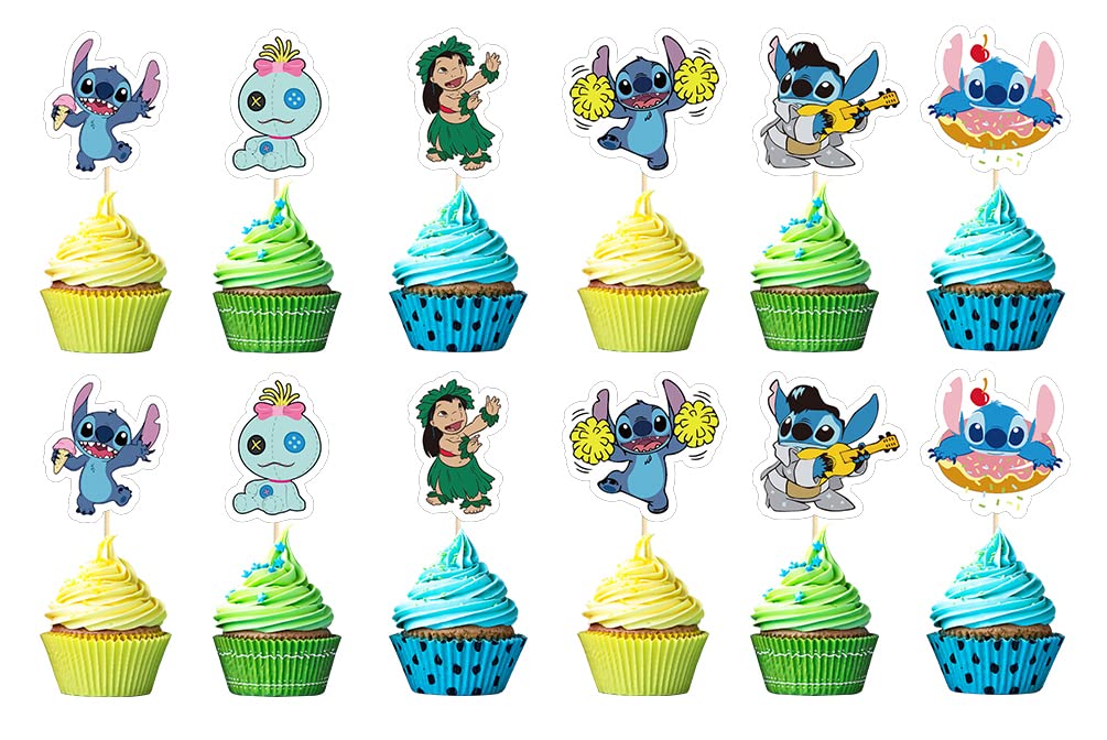 Losede 24-Pack Cake Toppers – Cupcake & Birthday Party Decorations