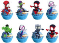 Losede 24PCS Cartoon Cake Toppers – Cupcake & Birthday Party Decorations (Style 3)