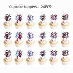 Losede 24-Pcs Cartoon Cake Toppers – Cupcake & Cake Decor (Style 7)