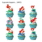 Losede 24Pcs Cartoon Cake Toppers – Cupcake Decorations for Birthday Parties (Style 8)