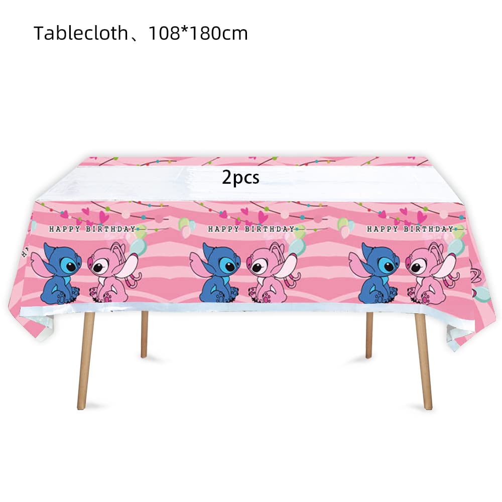 Losede 2pcs Pink Birthday Tablecloths – 70x42 in Table Cover Set for Party Decor