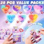 Louseadon 28-Pack Galaxy Slime Valentines Gifts for Kids — Classroom Exchange Prizes & Party Favors