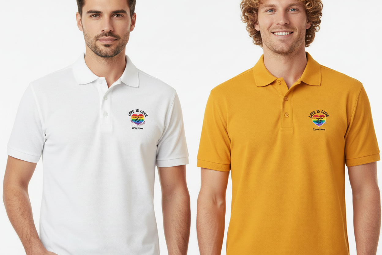 MEHZO LOVE IS LOVE Men’s Polo Shirt | Sport-Tek ST650