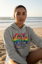 MEHZO LOVE IS LOVE Women's Cropped Hoodie | Bella + Canvas 7502