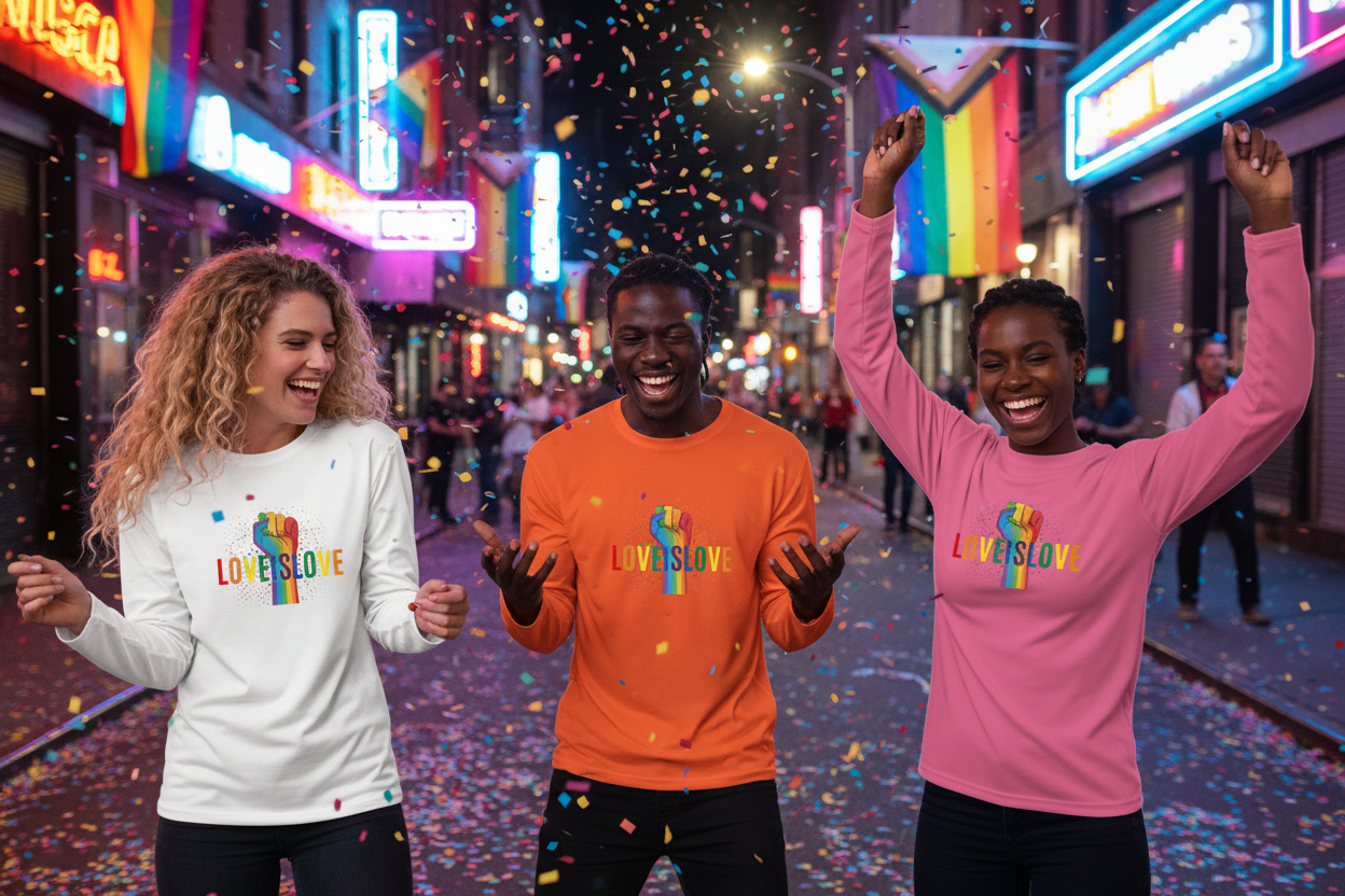 MEHZO LOVE IS LOVE Unisex Performance Long Sleeve T-Shirt | Sport-Tek ST350LS