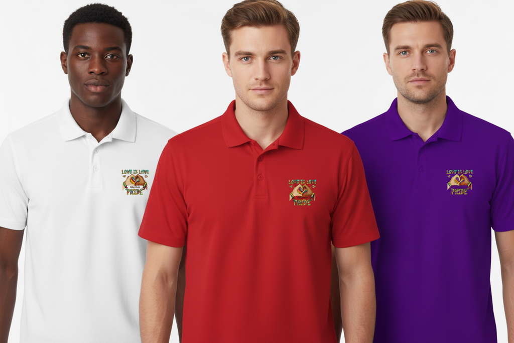 MEHZO LOVE IS LOVE Men’s Polo Shirt | Sport-Tek ST650