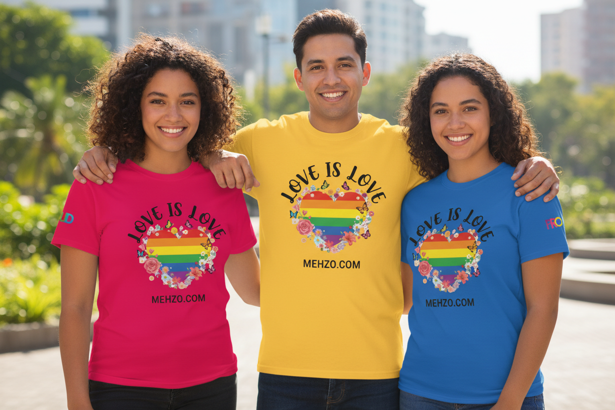 MEHZO LOVE IS LOVE Heavyweight Unisex Crewneck T-shirt | Gildan® 5000