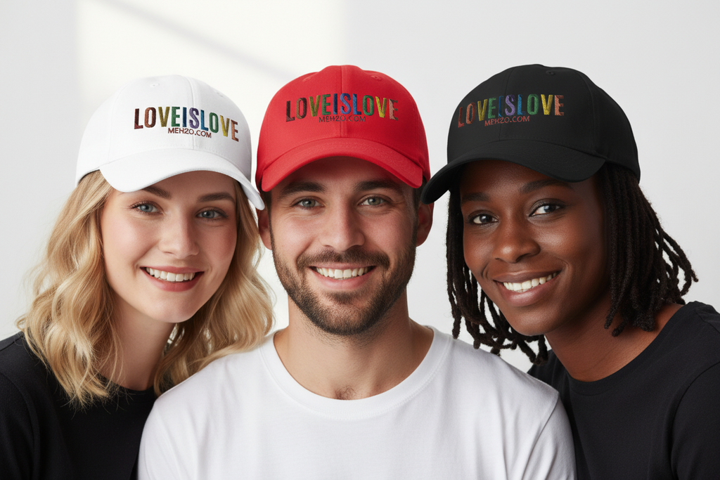 MEHZO LOVE IS LOVE Fitted Baseball Cap | Flexfit 6277