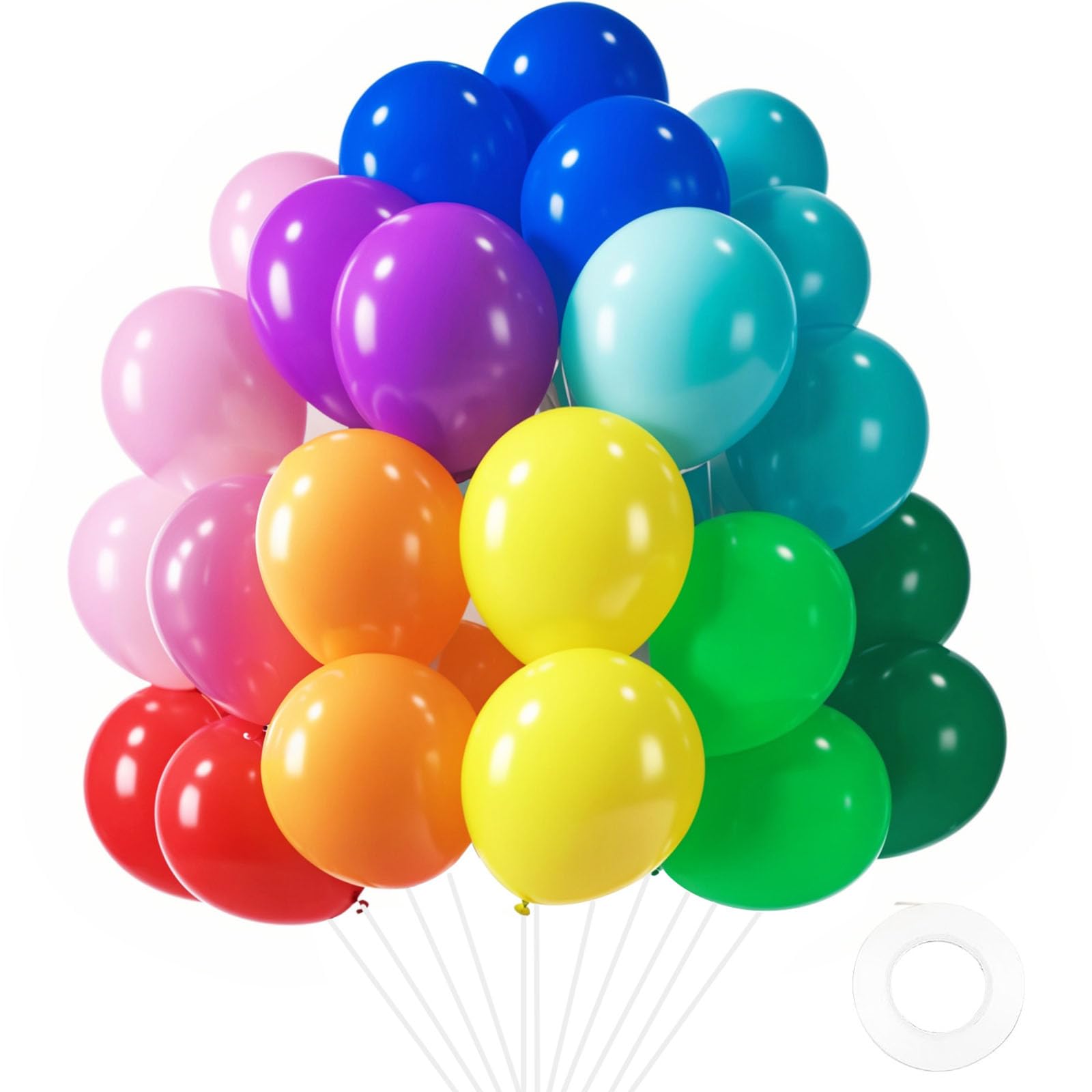 LovesTown 110PCS Rainbow Balloons - 12" Assorted Color Latex Balloons for Party Decor