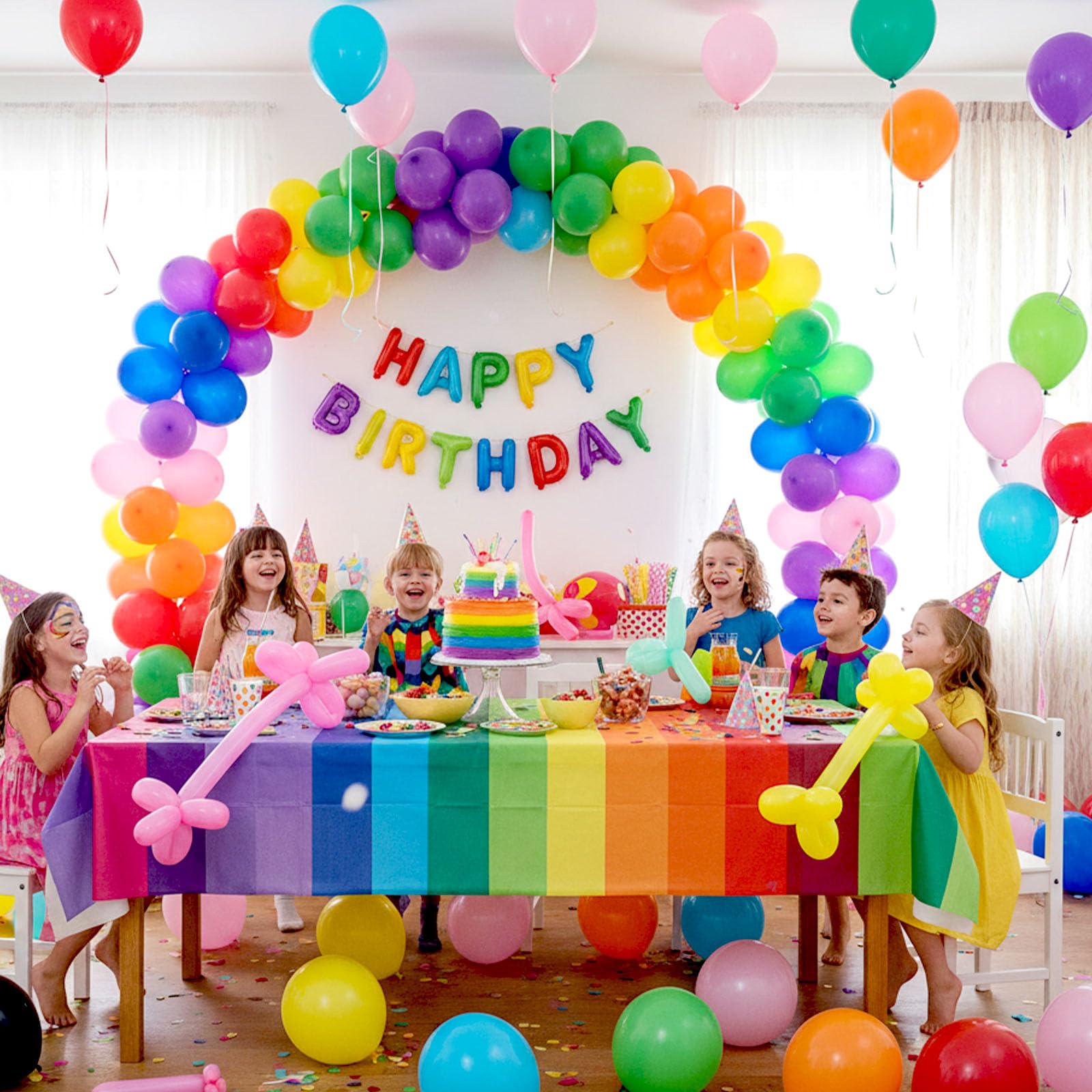 LovesTown 110PCS Rainbow Balloons - 12" Assorted Color Latex Balloons for Party Decor