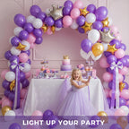 LovesTown 110PCS Purple Balloons – 12-Inch Latex Party Arch & Garland Set