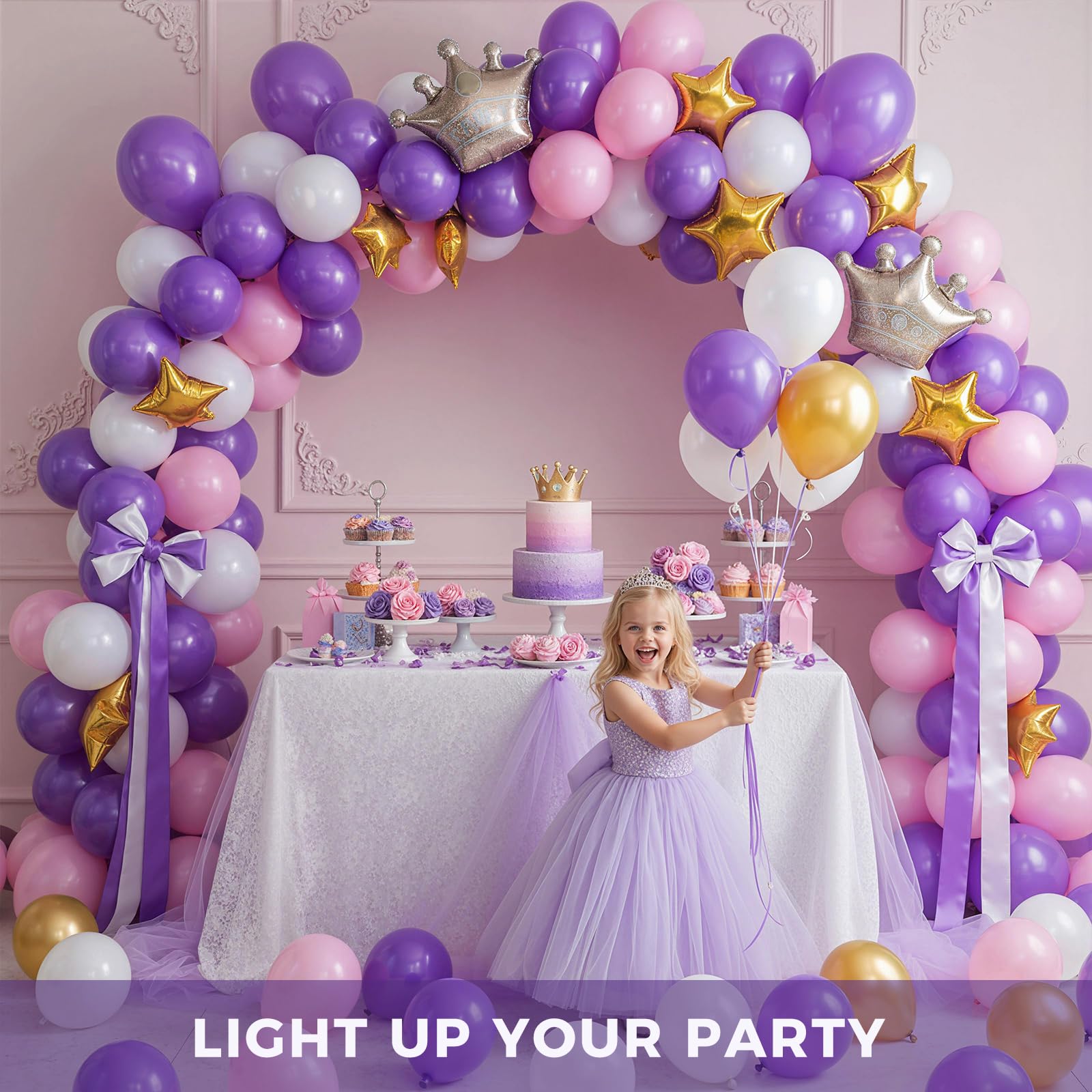 LovesTown 110PCS Purple Balloons – 12-Inch Latex Party Arch & Garland Set