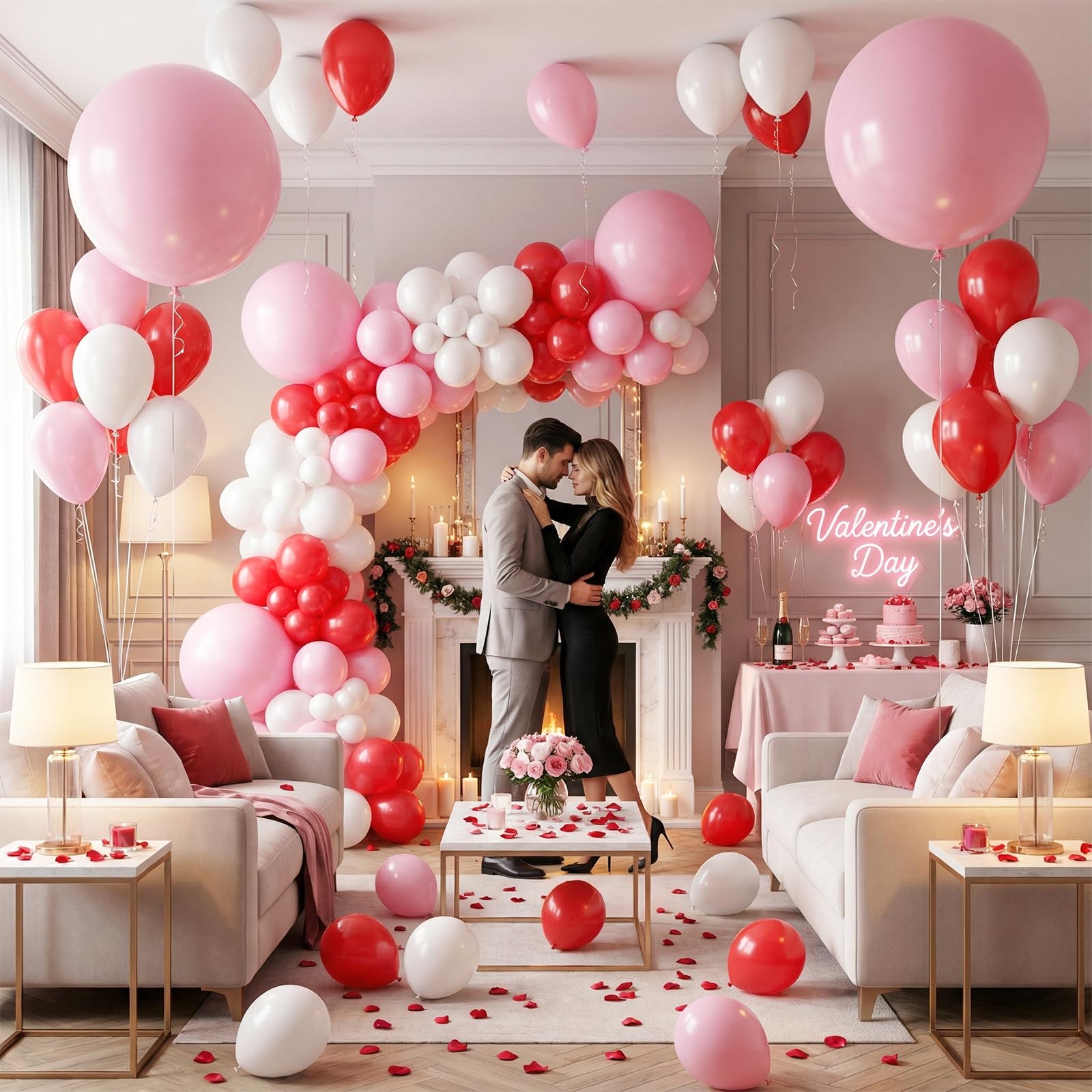 LovesTown 15 PCS Pastel Pink Balloons (18in) - Light Pink Latex Garland Arch Kit for Baby Showers & Birthdays