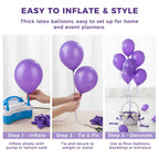 LovesTown 110PCS Purple Balloons – 12-Inch Latex Party Arch & Garland Set
