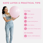 LovesTown 15 PCS Pastel Pink Balloons (18in) - Light Pink Latex Garland Arch Kit for Baby Showers & Birthdays