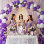 LovesTown 110PCS Purple Balloons – 12-Inch Latex Party Arch & Garland Set