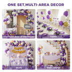 LovesTown 110PCS Purple Balloons – 12-Inch Latex Party Arch & Garland Set