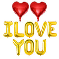 Lovoir 16-Inch Gold I LOVE YOU Balloons - 10 Pc Red Heart Letter Balloons for Valentine's Day & Weddings