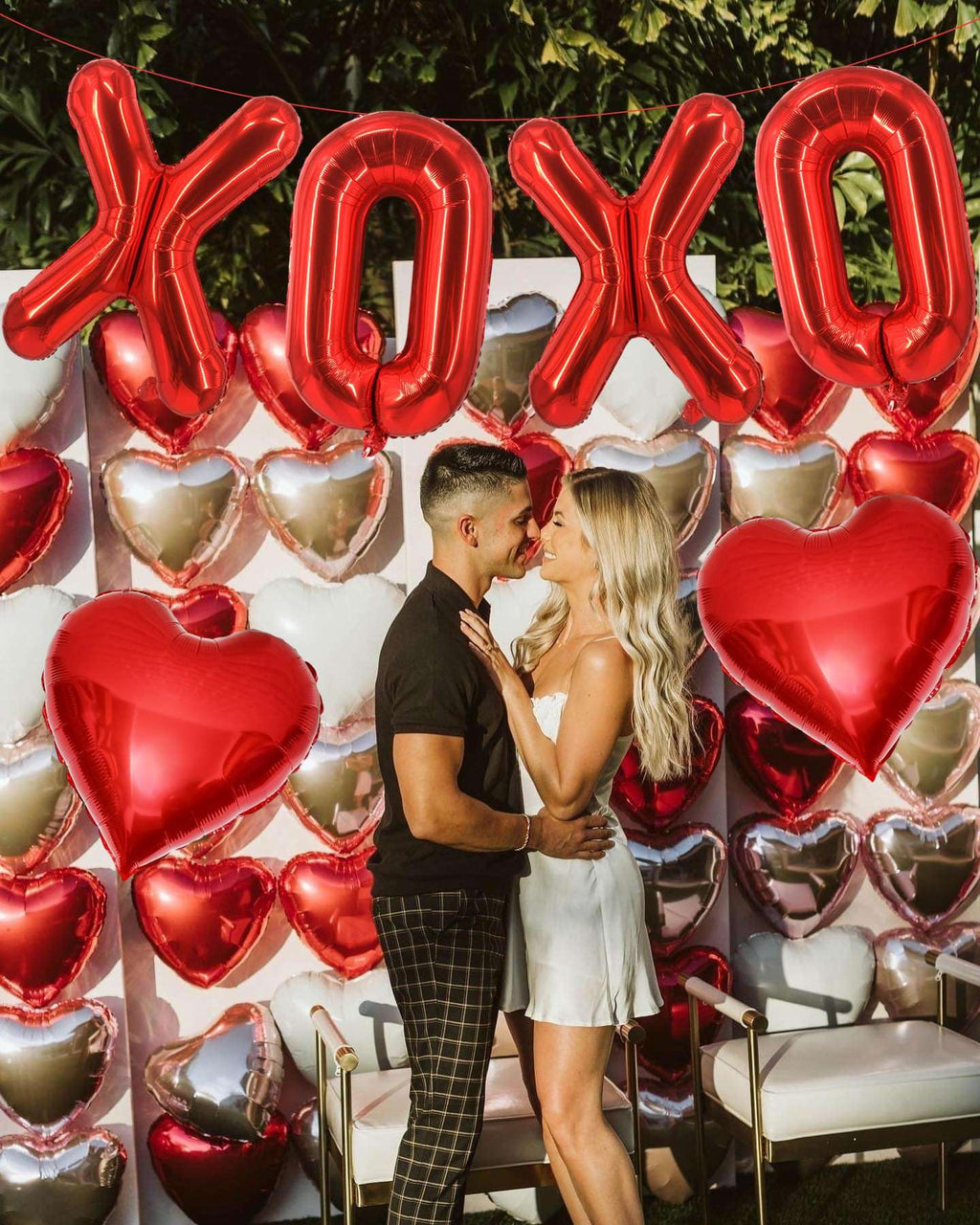 Lovoir 16-Inch Red XOXO Heart Balloons – 6 Pcs Valentine’s Day Decor