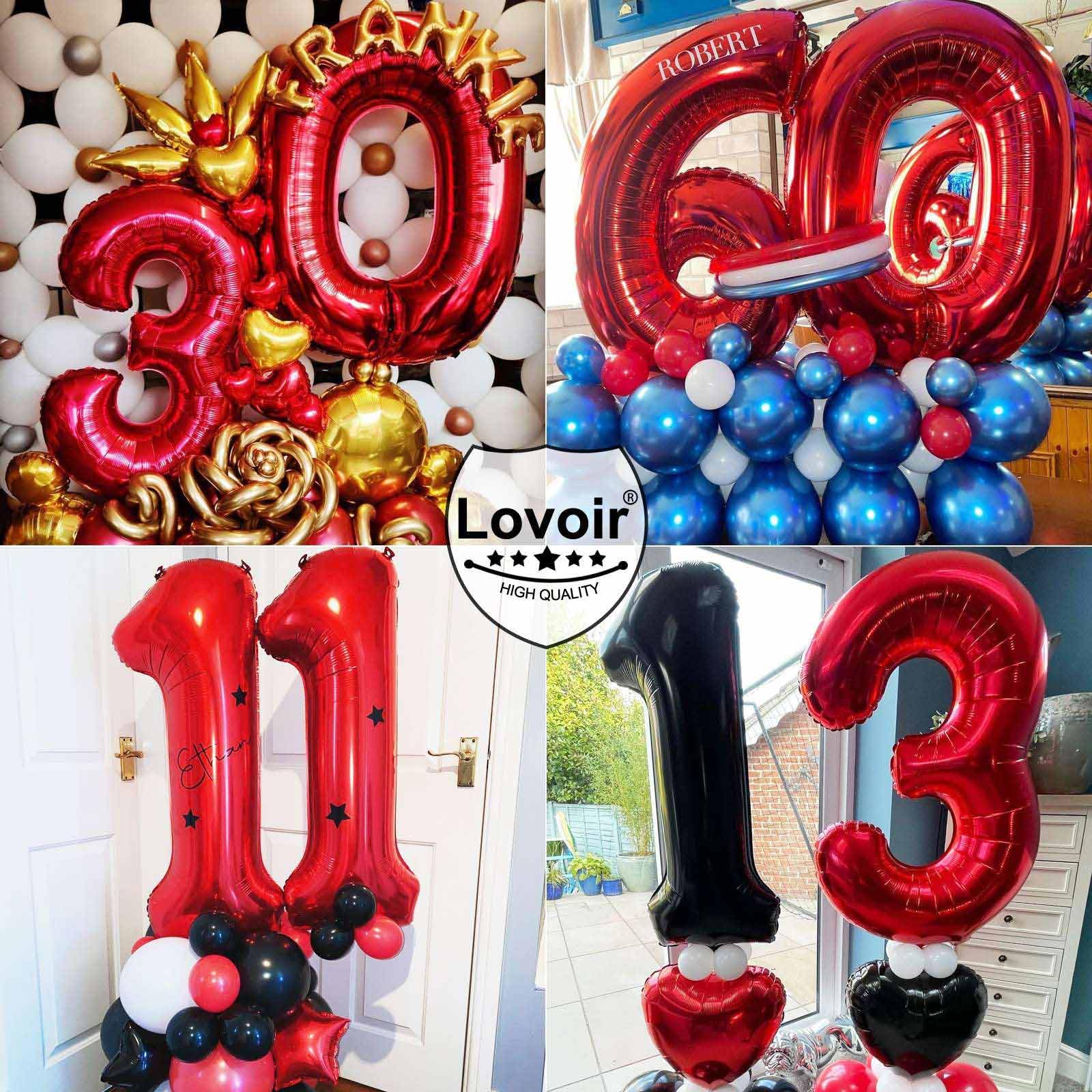 Lovoir Red 23 Number Balloons – 40-Inch Giant Foil Balloons for Birthday and Anniversary Parties