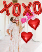 Lovoir 16-Inch Red XOXO Heart Balloons – 6 Pcs Valentine’s Day Decor