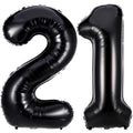 Lovoir Black 21 Number Balloons – 40-Inch Giant Foil Mylar 21st Birthday Party Decor