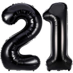 Lovoir Black 21 Number Balloons – 40-Inch Giant Foil Mylar 21st Birthday Party Decor
