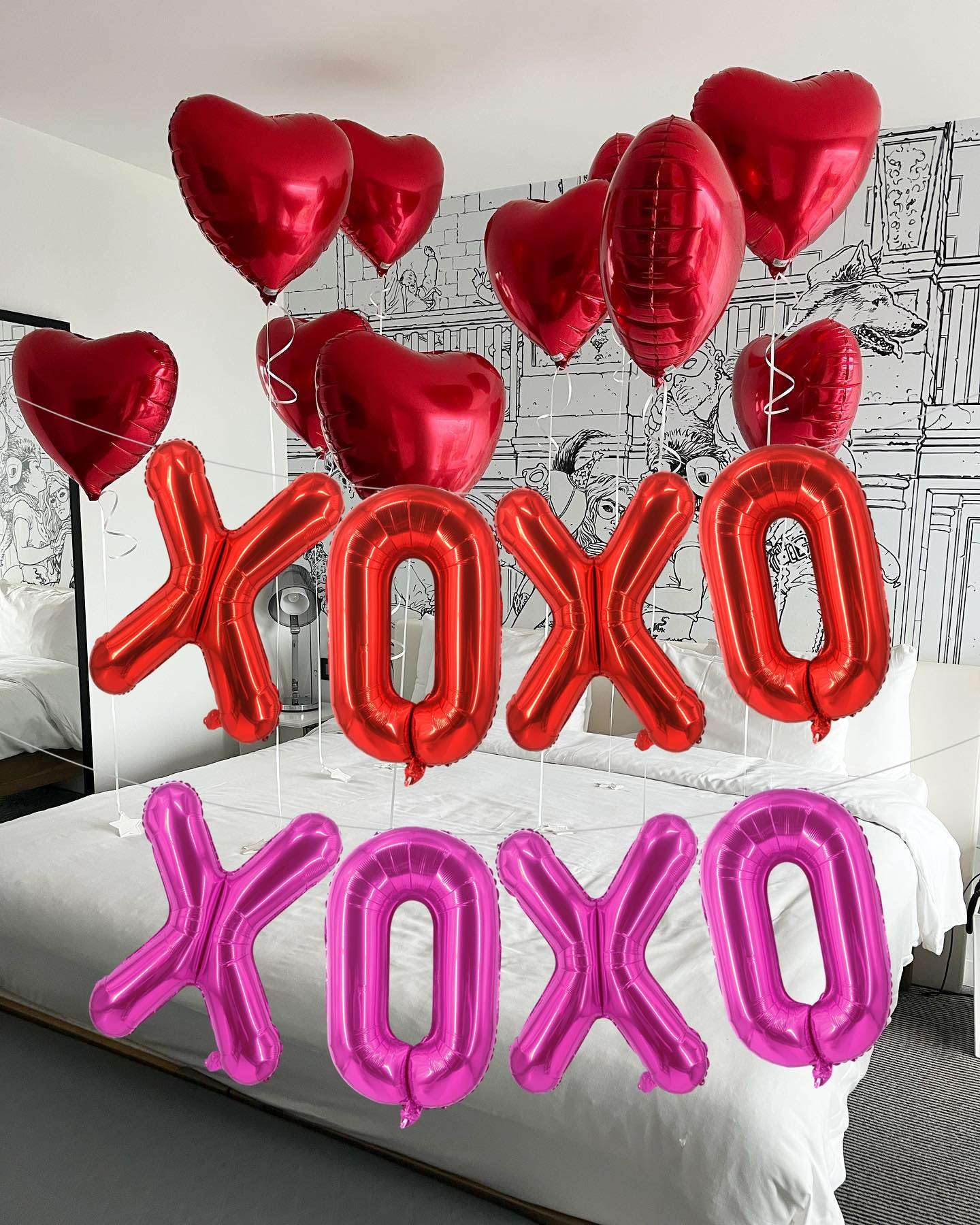 Lovoir 16-Inch Red XOXO Pink XOXO Balloons — 8 Pieces Valentine’s Day Letter Balloons