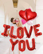 Lovoir 16-Inch Red I LOVE YOU Balloons – 10 Pcs, Valentine’s Day Banner for Weddings & Parties