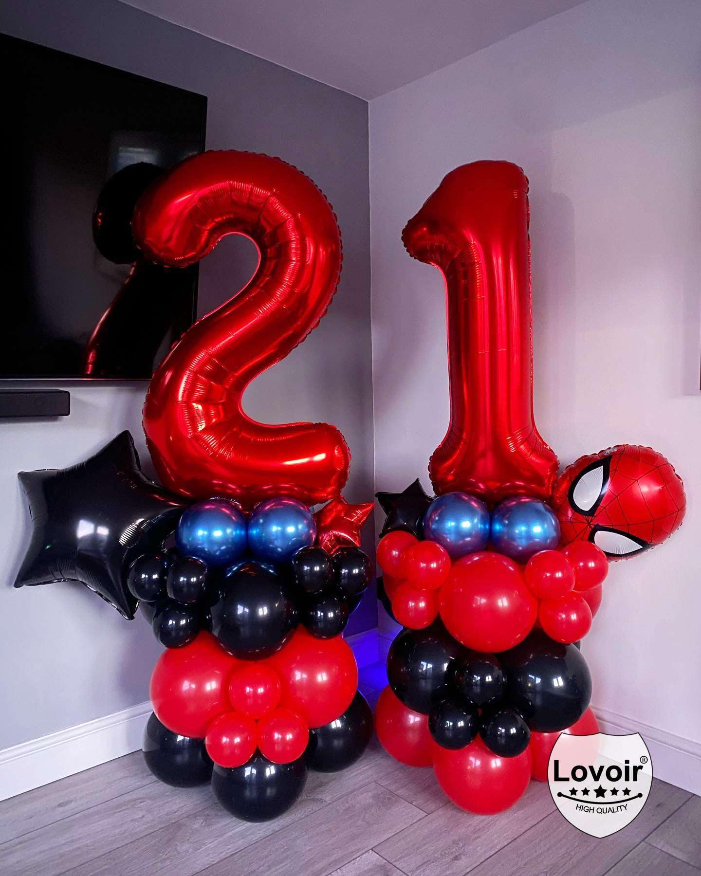 Lovoir Red 23 Number Balloons – 40-Inch Giant Foil Balloons for Birthday and Anniversary Parties