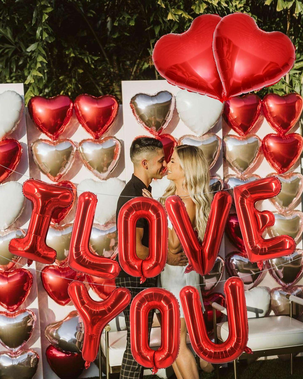 Lovoir 16-Inch Red I LOVE YOU Balloons – 10 Pcs, Valentine’s Day Banner for Weddings & Parties