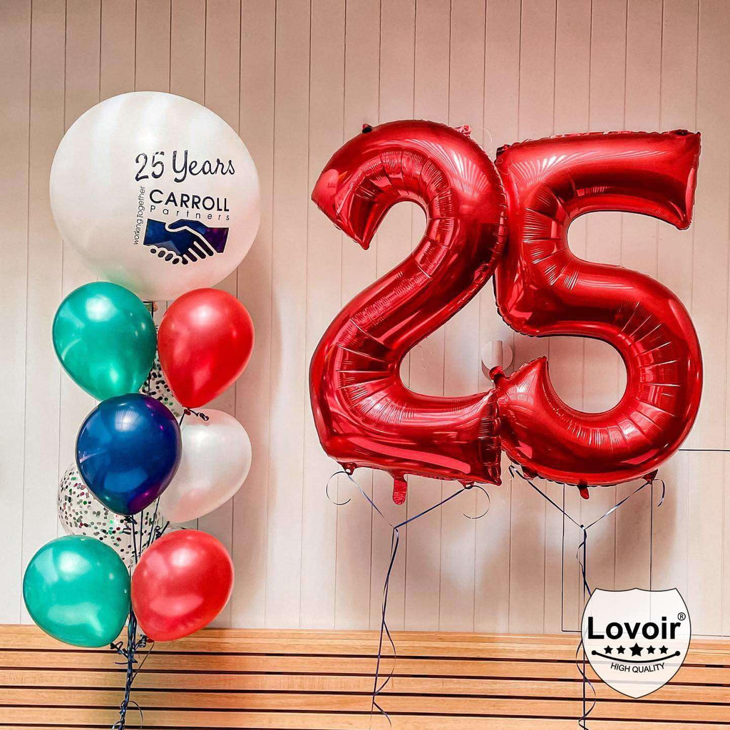 Lovoir Red 23 Number Balloons – 40-Inch Giant Foil Balloons for Birthday and Anniversary Parties