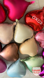Lovoir 12 Pcs Red Heart Foil Mylar Balloons – 18in Valentine’s Day Romantic Decor (Red, Pearl Pink & Hot Pink)