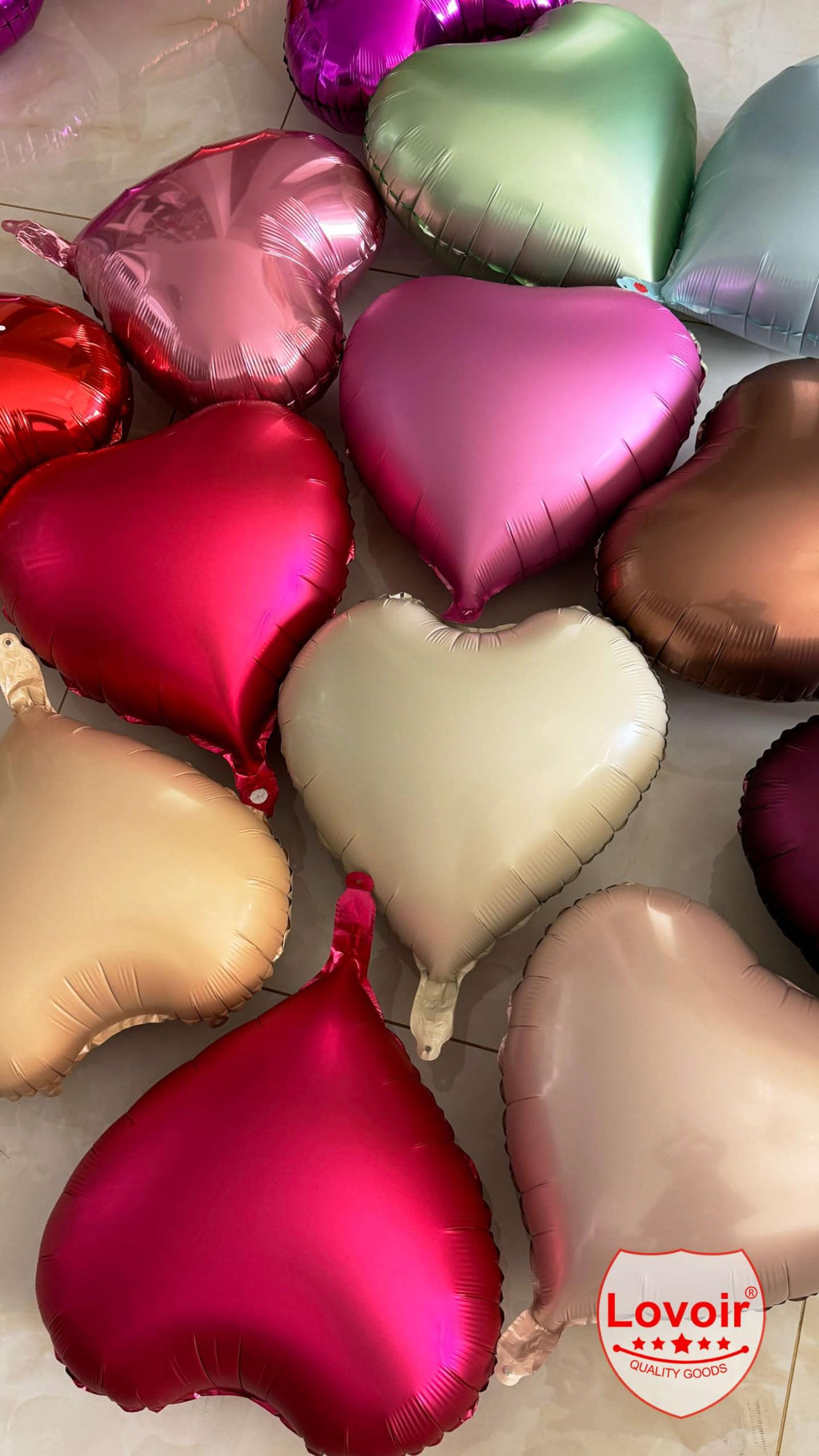 Lovoir 12 Pcs Red Heart Foil Mylar Balloons – 18in Valentine’s Day Romantic Decor (Red, Pearl Pink & Hot Pink)