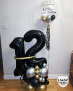 Lovoir Black 21 Number Balloons – 40-Inch Giant Foil Mylar 21st Birthday Party Decor