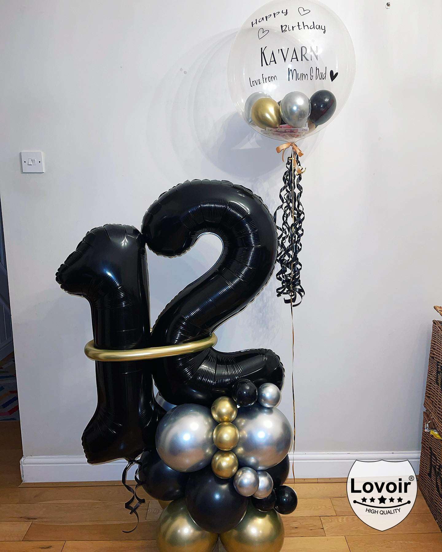 Lovoir Black 21 Number Balloons – 40-Inch Giant Foil Mylar 21st Birthday Party Decor