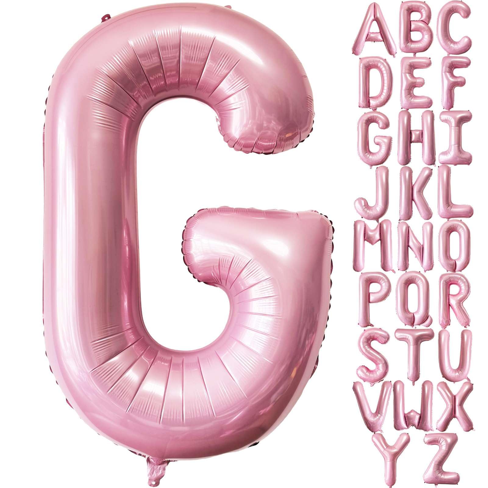 Lovoir Pink Letter G Balloons - 40 Inch Pastel Pink Foil Mylar Balloon for Birthday & Anniversary