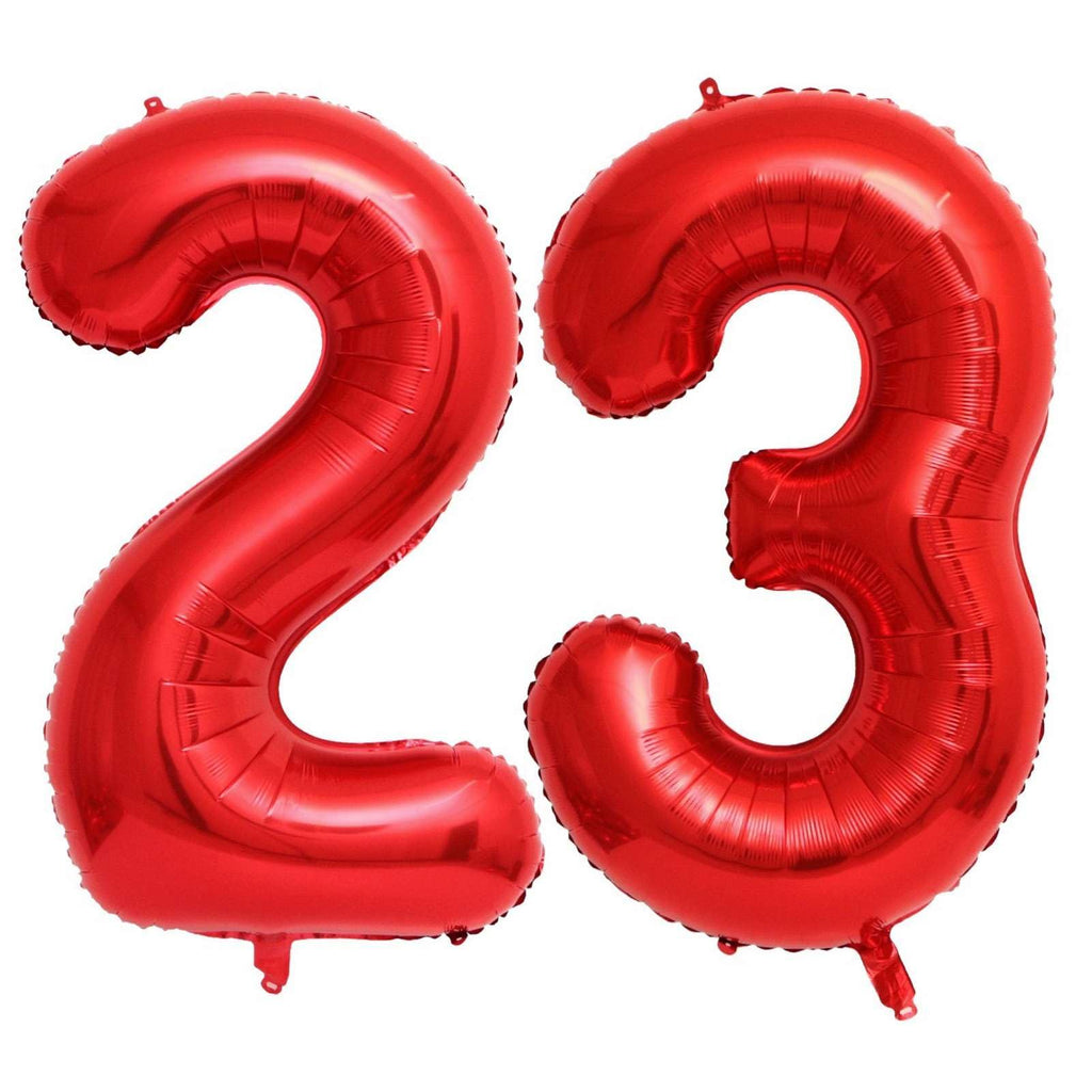 Lovoir Red 23 Number Balloons – 40-Inch Giant Foil Balloons for Birthday and Anniversary Parties
